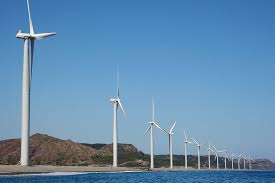 Bangui Wind Farm with windmills in Ilocos Norte